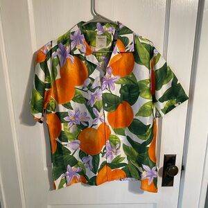 Massive Luxury orange short sleeve button up